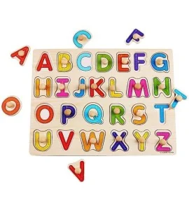 Puzzle Montessori Lettres Alphabet en Bois Éducatif et Coloré