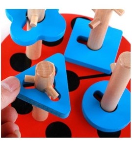 Coccinelle Formes à Empiler: Jeu Bois Montessori Éducatif & Ludique