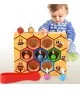 Jeu Montessori Ruche d'Abeilles Colorées: Éveil et Apprentissage des Couleurs